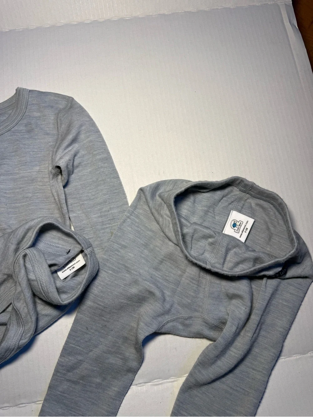 Ellas Wool 100% Wool Long Sleeve Bodysuit and Footed Pants Set